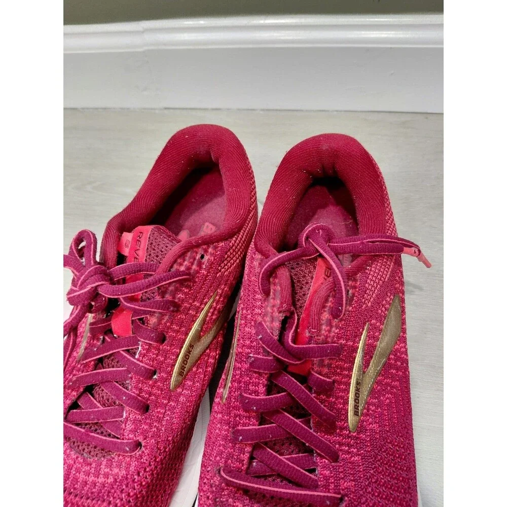 Size 10 - Brooks Revel 3 Red Teaberry Gold 120302-1B-694 Women's Sneakers
